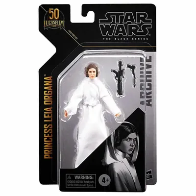 A Star Wars The Black Series Princess Leia Organa action figure in its packaging.