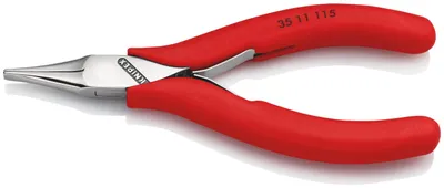 Produktbild von Knipex Elektronik-Greifzange DIN ISO9655 L115mm flach-breit poliert Kunststoff-Überzogen - 35 11 115