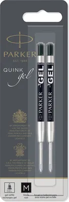 Produktbild von Parker Quink Nachfüllminen mit Geltinte | mittlere Schreibspitze (0,7 mm) | schwarz | 2 Stück