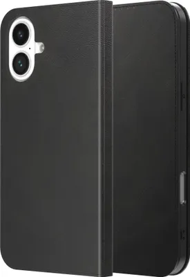 Obrázok produktu pre Vhodné pre iPhone 17 Puzdro na telefón z umelej kože s magnetickým zapínaním a držiakom kariet Puzdro na knihy s chlopňou - peňaženkové puzdro s priehradkou na karty - čierne - Smartphonica
