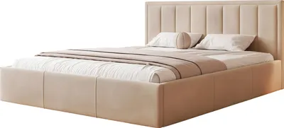 Produktbild von Polsterbett MOON 180x200 mit Metalllattenrost - Bequemes Bett - Beige