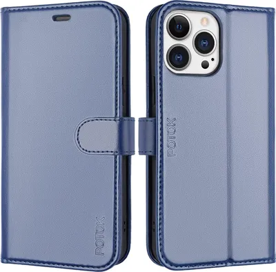 Obrázek produktu pro Apple Iphone 13 Pro ModréPolyuretanKožené Pouzdro S Klopou Pro Karty A2483