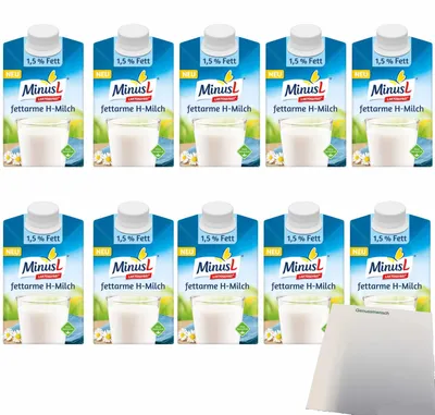 Produktbild von Minus L Fettarme H-Milch laktosefrei 1,5% Fett VPE (10x500ml Packung) + usy Block