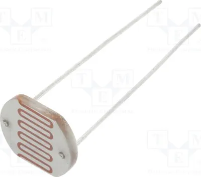 Immagine prodotto di 1x Resistenza fotosensibile: montaggio a foro passante, resistenza 2÷5 kΩ, lunghezza d'onda 560 nm, potenza 250 mW, tensione massima 250 VDC, modello PGM1200