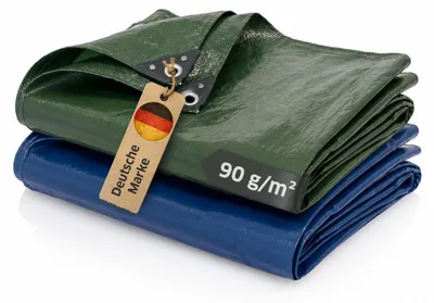 Produktbild von NOOR Abdeckplane EASY - 90g/m² - 6x8 m - Grün - Gewebeplane mit Ösen - wasserdichte Plane für Heim & Garten - UV-resistent & wetterfest