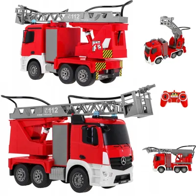 Image de Lebula : voiture télécommandée, camion de pompiers Mercedes, pompiers, voiture RC, télécommande, LED