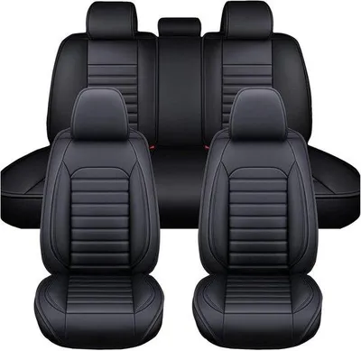 Produktbild von Autositzeinlage Set Wasserdicht Leder Schwarz - 5-Sitzer