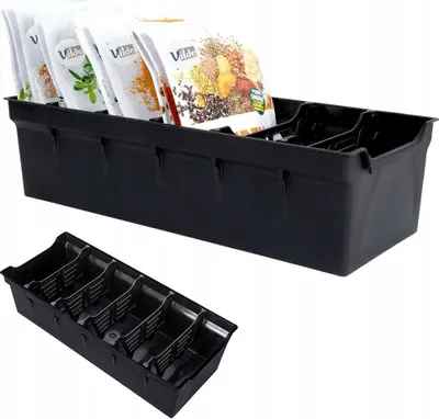 Produktbild von Vilde kuchynský organizér na korenie úložný box na vrecká s korením čierny 30x13x8 cm
