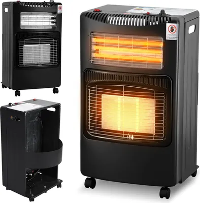 Image de Bettizia Chauffage radiant à gaz Chauffage à gaz 4,2KW y compris tuyau, brûleur céramique infrarouge, bouteilles de butane ou de propane jusqu'à 15kg