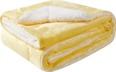 Produktbild von sherpa blanket Flauschige extra weich & warm Wohndecke Flanell Fleecedecke , Falten beständig/Anti-verfärben als Sofadecke oder Bettüberwurf, Größe:150 cm x 200 cm, Farbe:Vanille Gelb
