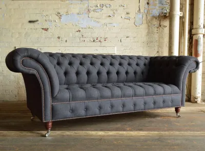 Produktbild von Chesterfield Design Luxus Polster Sofa Couch Sitz Garnitur Leder Textil Neu #118