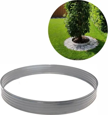 Produktbild von Baumring aus Alu Höhe 100 mm Durchmesser 0.8 m | Baumumrandung | Pflanzringe | Beeteinfassung | Rasenkante rund