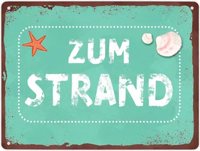 Produktbild von Zum Strand Metallschild XL in 21x28 cm für den Sommer