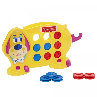 Produktbild von Fisher-Price GWN53 - Tic Tac Tony: 3-Gewinnt! Spiele Hündchen, zum Lernen und Spielen, Kinderspielzeug für Kinder ab 2 Jahren