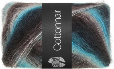 Produktbild von Lana Grossa - Baumwollehair 0112 türkis minttürkis petrol hellgrau taupe schwarzbraun