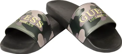 Obrázok produktu pre Pánske papuče GUESS typu slide s pásikom, maskovanie, more, bazén, plážová móda, článok FMOEVOELE19, evolutiony, veľkosť 44, 100 % guma