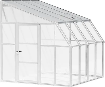 Image de Serre plastique adossée Rion Sun Room 44 blanche 260x258x266 cm