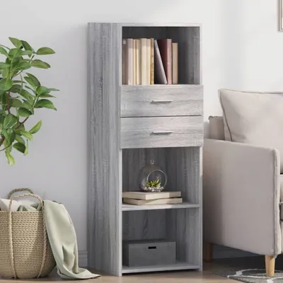 Immagine prodotto di vidaXL Credenza Grigio Sonoma 45x42,5x124 cm Materiale a base di legno