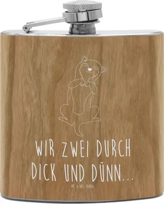 Produktbild von Mr. & Mrs. Panda Flachmann Hund Streicheln - Transparent - Geschenk, Aus Edelstahl, Hundebesitzer, Kraulen, Alkoholflasche, Bester Freund, feldflasche, Hip Flask, Süß