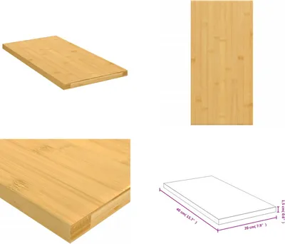 Obrázok produktu pre vidaXL Nástenná polica 40x20x1,5 cm bambus - Nástenná polica - Úložné police - Plávajúca polica