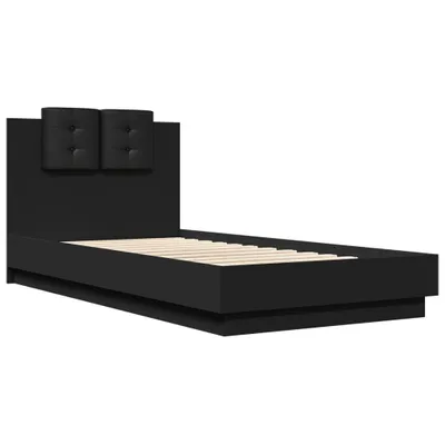 Image de Cadre de lit sans matelas noir 90x190 cm