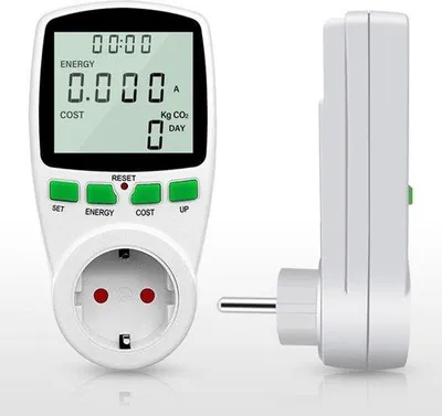 Productafbeelding van Stroommeter voor balkonkrachtcentrale, stroommeter voor stopcontact, energiekostenmeter, stroommeter voor balkoncentrale, stroommeter stopcontact, stroomverbruikmeter met 11 bewakingsmodi, 3680 W