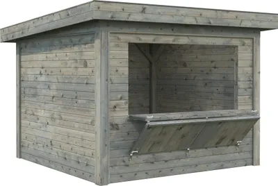 Produktbild von Marktstand Palmako Lenna Set 304 8,3 m² 340 x 340 cm grau tauchimprägniert