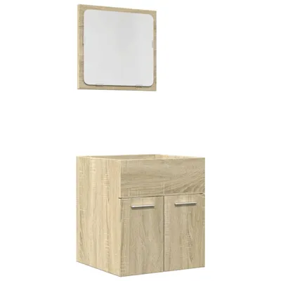 Produktbild von 2-tlg. Badmöbel-Set Sonoma-Eiche Holzwerkstoff