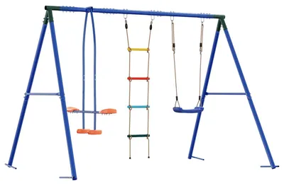 Imagen del producto de vidaXL Juego de columpio para exteriores, multicolor, acero y polietileno