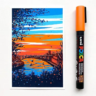 Produktbild von Posca Marker PC-5M, 1,8 - 2,5 mm, Hellgelb (3) - Waldgrün (88)