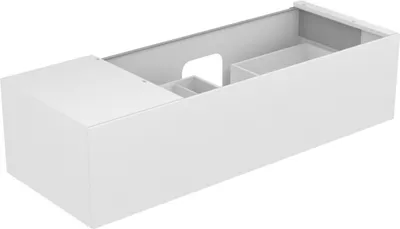 Produktbild von Keuco Edition 11 Waschtischunterbau 1400 x 350 x 535 mm rechts (1055 mm Öffnung) mit 1 Auszug und Beleuchtung - Anthrazit Glas / Lack Matt - 31164110100