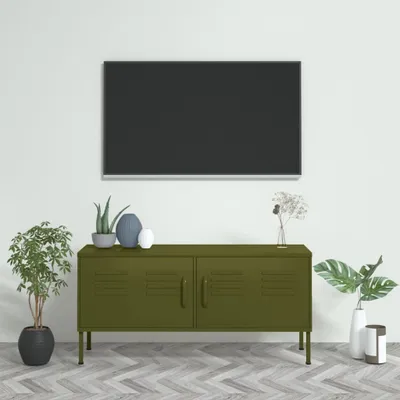 Obrázek produktu pro Maison Exclusive - TV skříňka olivově zelená 105x35x50 cm ocel