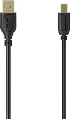 Produktbild von Hama USB-A auf USB-C-Kabel Flexi-Slim, USB 2.0, 480 Mbit/s, 0,75 m (00074265)