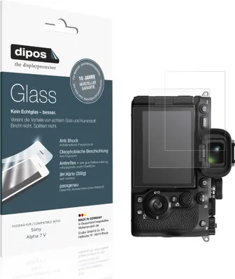 Produktbild von 2x Schutzfolie für Sony Alpha 7 V matt - Anti-Shock 9H Folie dipos Glass Kunststoffglas