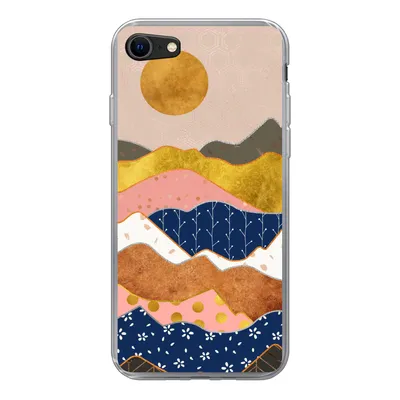 Produktbild von MuchoWow® Handyhülle Schutzhülle Hülle für iPhone SE 2020 Gold - Pastell - Muster Silikon Softcase Handy Hülle - Kartenbesitzer