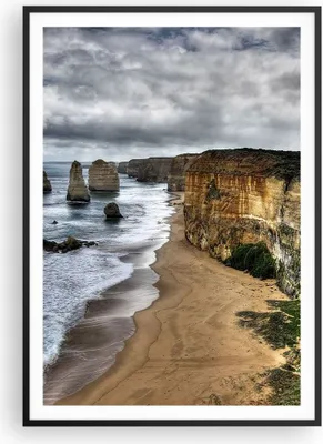 Produktbild von Gerahmtes Poster - Schwarzer Rahmen - Strand Ozean Landschaft - 70x100 cm - Wand Bild - Wanddeko - Wandbilder - Wandposter - Bilderrahmen - Bilder - Kunstdruck - Wandbild - P2BPA70x100-0141