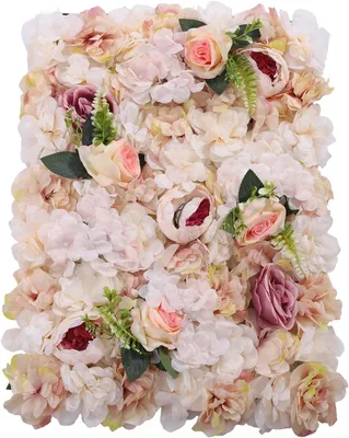 Image de 6 pièces mur de plantes mur de fleurs Panneau de fond de fleurs artificielles roses artificielles champagne poudre pour le mariage jardin fond de fête