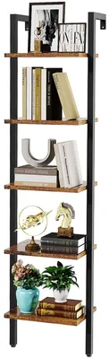 Produktbild von Wandregal Leiter Bücherregal mit 5 Ebenen für Lagerung und Dekoration
