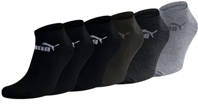 Produktbild von PUMA Herren Damen Sneakersocken 6er Pack Green Grey Black 39-42 – Green Grey/Black
