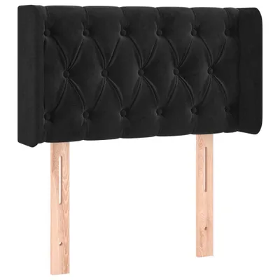 Produktbild von vidaXL Kopfteil mit Ohren Schwarz 83x16x78/88 cm Samt