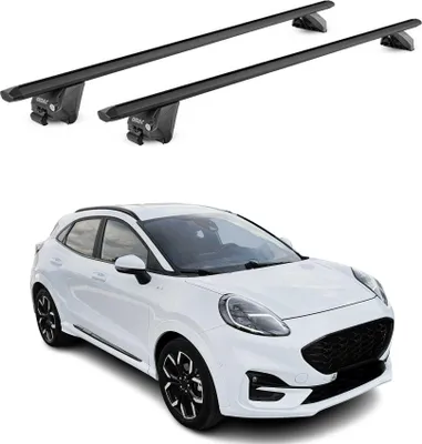 Image de Barres de toit transversales pour Ford Puma 2020-2025 Alu Noir 2 pièces ABE