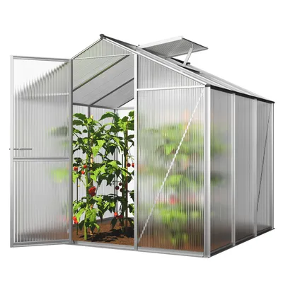 Produktbild von GFP Gewächshaus ECO-Star 3 Alu-Rahmen 192x192 cm 6 mm Doppelstegplatten formstabil & witterungsbeständig