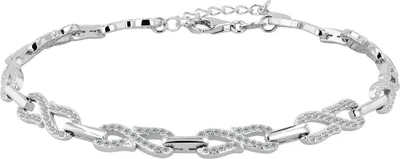 Produktbild von 925/- Echt Silber Infinity-Armband "Milana", 18 + 3 cm, rhodiniert