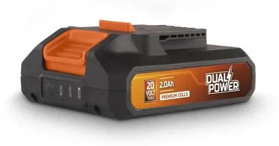 Produktbild von Powerplus Dual Power Akku POWDP9021. 20 V. 2000 mAh Kapazität. Lithium-Ionen-Akkutechnologie. Nur für 20-V-Werkzeuge.