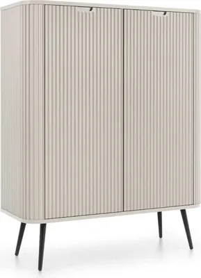 Produktbild von YOURHOUSE24 Highboard Zova K-103 zweitürige Kommode, kanneliert, abgerundet (Farbe: Kaschmir)