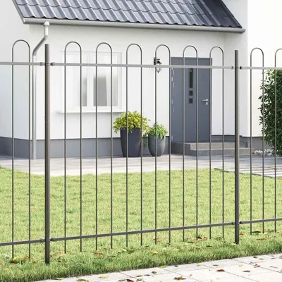 Immagine prodotto di Maison Exclusive - Recinzione da giardino, 6 elementi, grigio, 10,2 x 1,5 m, acciaio verniciato a polvere