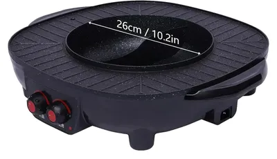 Image de Marmite et grill, revêtement antiadhésif, chauffage rapide, noir
