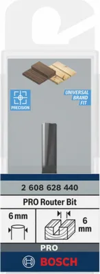Zdjęcie produktu dla Frez do rowków Bosch, 6 mm, D1 6 mm, L 15,6 mm, G 48 mm 2608628440