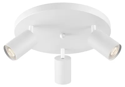 Image de Spot LED rond à 3 ampoules GU10, orientable à 350° – spot de plafond moderne blanc Braytron