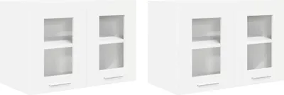 Image de Armoire suspendue 2 pcs Blanc 60 x 31 x 40 cm Bois d'ingénierie